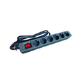 PROTEC.class Steckdosenleiste 6fach mit Schalter grau/schwarz
