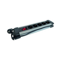 PROTEC.class Steckdosenleiste PDSLAS 6a/s 6f mit Schalter alu/schwarz