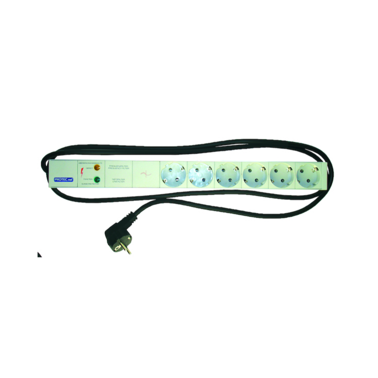 PROTEC.class Steckdosenleiste 19" 1HE 6-Fach PSSLUEN GVS Überspannung + Netzfilter